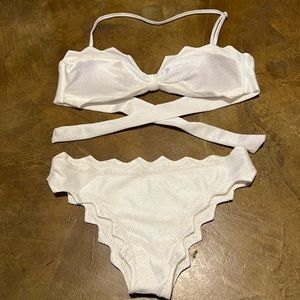 White Scalloped Edge Bikini